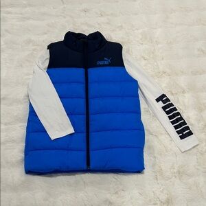 Puma Kids Blue and Black Puffer Jacket